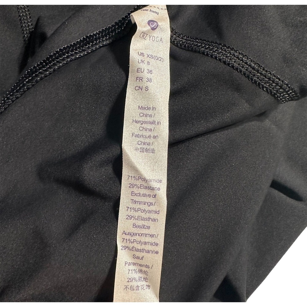 CRZ Yoga Buttery Soft Nakedfeel Double Waistseam Black Yoga Leggings XS - Picture 7 of 9
